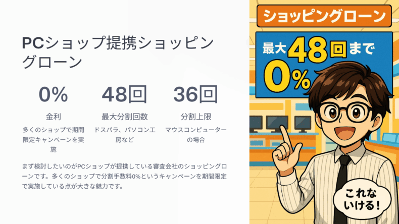 ゲーミングpc 分割払い 学生
0%分割キャンペーン7社早見表